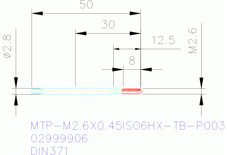 MTP-M2.6X0.45ISO6HX-TB-P003