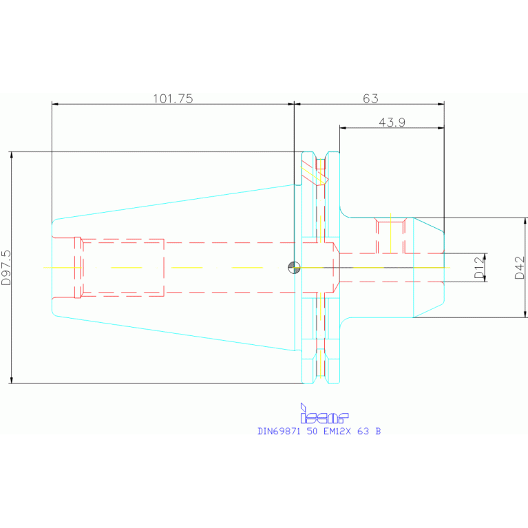 DIN69871 50 EM12X 63 B