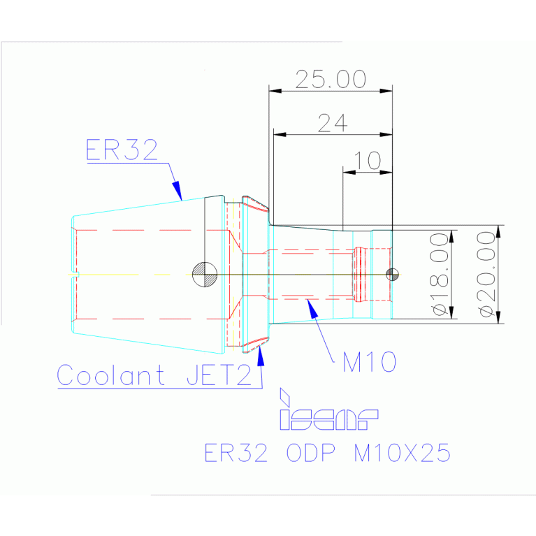 ER32 ODP M10X25