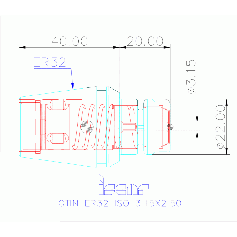 GTIN ER32 ISO 3.15X2.50