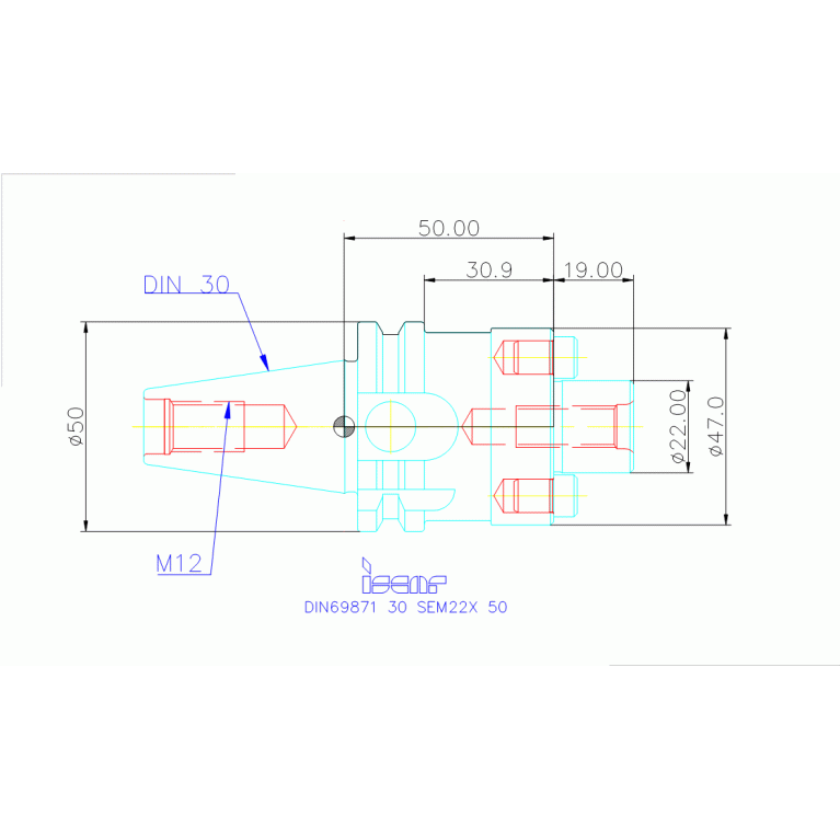 DIN69871 30 SEM22X 50