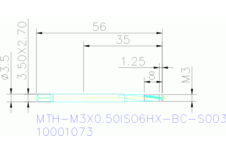 MTH-M3X0.50ISO6HX-BC-S003