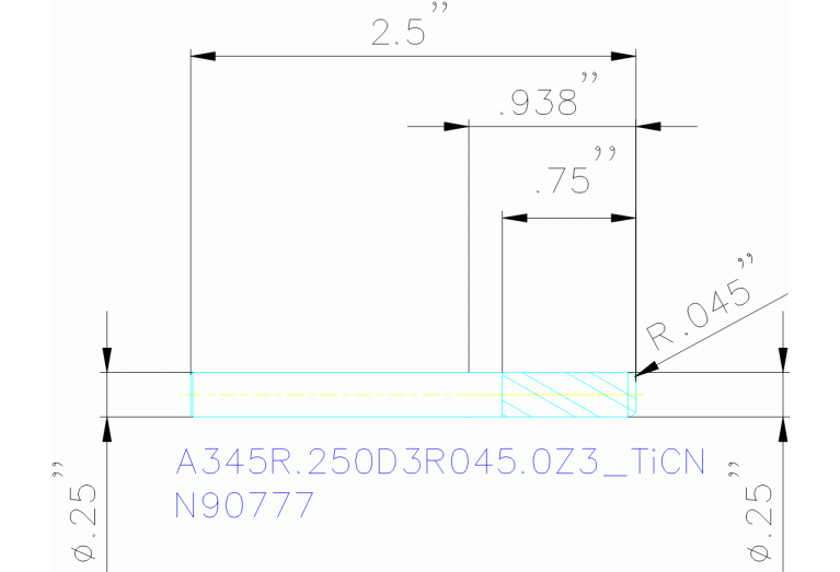 A345R.250D3R045.0Z3 TICN