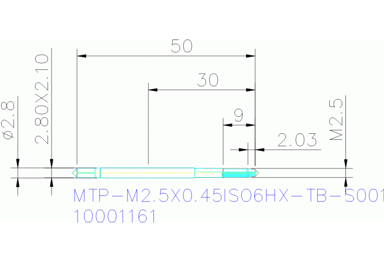 MTP-M2.5X0.45ISO6HX-TB-S001