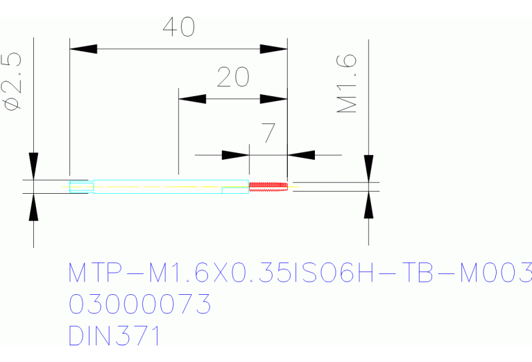 MTP-M1.6X0.35ISO6H-TB-M003