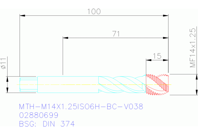 MTH-M14X1.25ISO6H-BC-V038