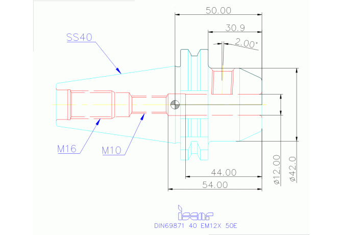 DIN69871 40 EM12X 50E