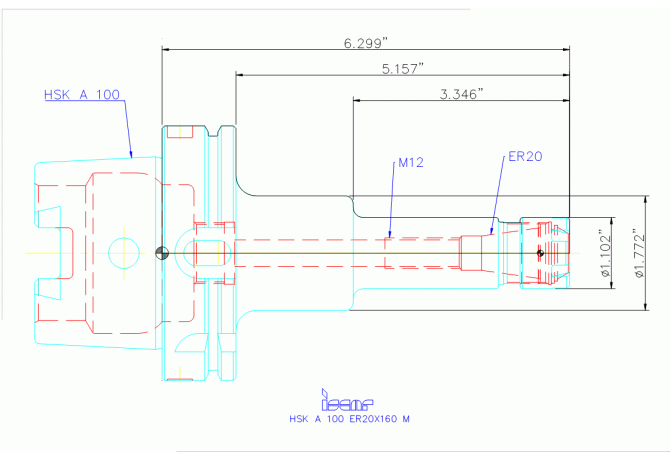 HSK A100 ER20X160M