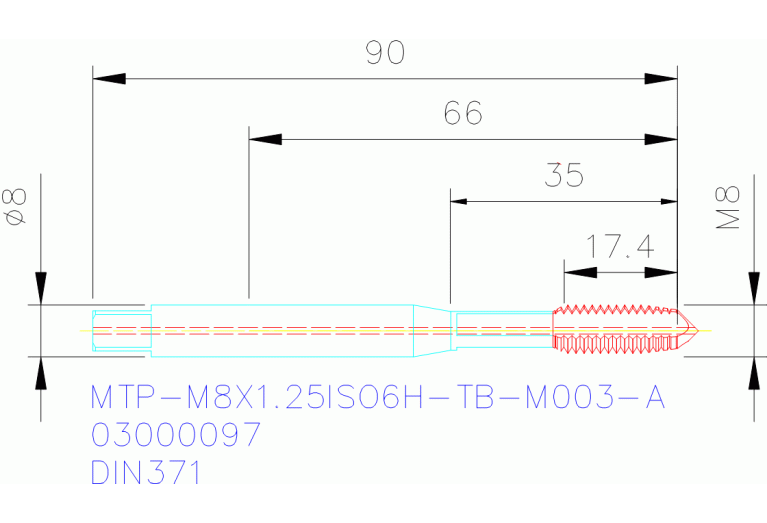MTP-M8X1.25ISO6H-TB-M003-A