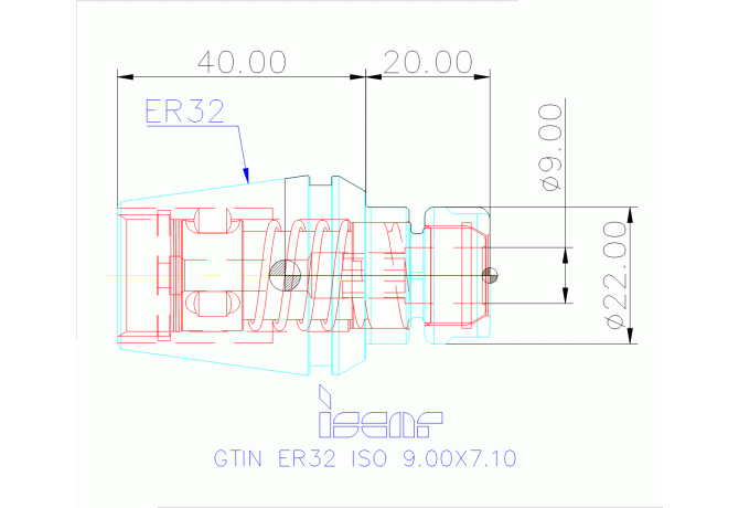 GTIN ER32 ISO 9.00X7.10