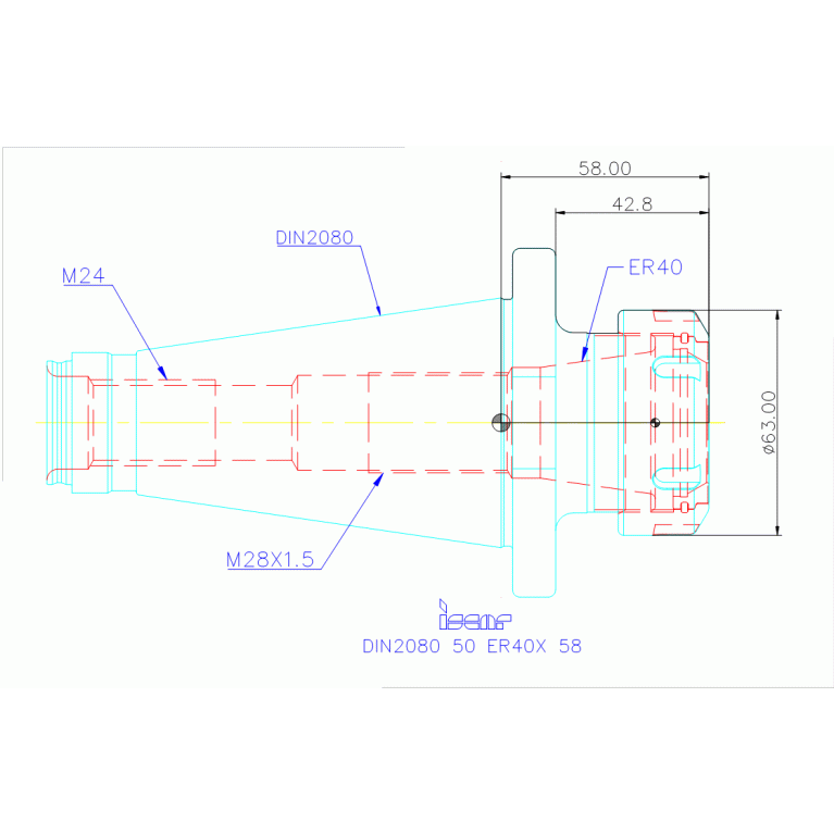 DIN2080 50 ER40X 58