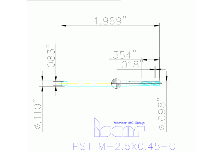 TPST M-2.5X0.45-G HENI
