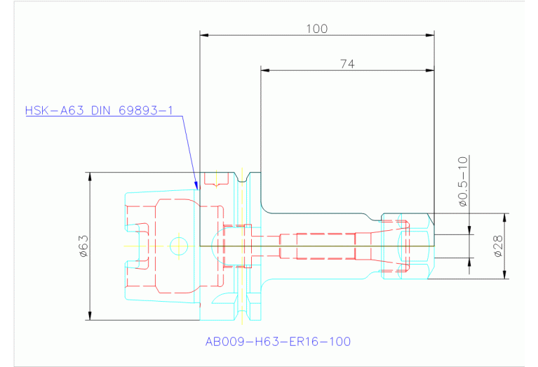 AB009-H63-ER16-100