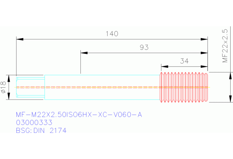 MF-M22X2.50ISO6HX-XC-V060-A