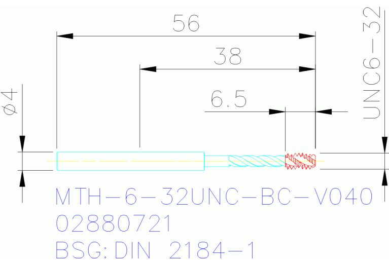 MTH-6-32UNC-BC-V040
