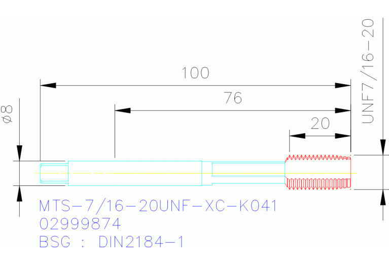 MTS-7/16-20UNF-XC-K041