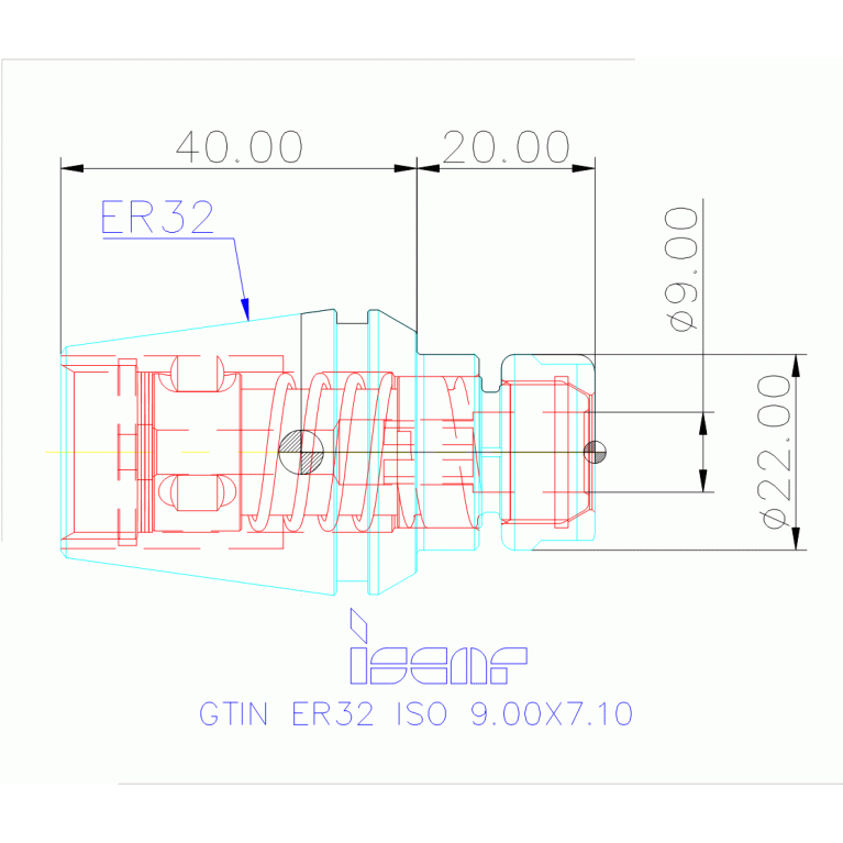 GTIN ER32 ISO 9.00X7.10