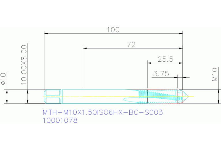 MTH-M10X1.50ISO6HX-BC-S003