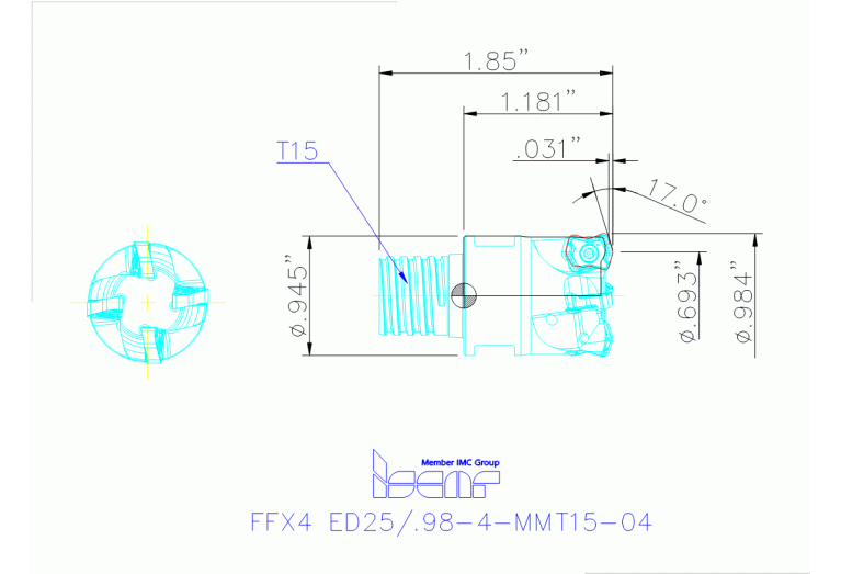 FFX4 ED25/.98-4-MMT15-04