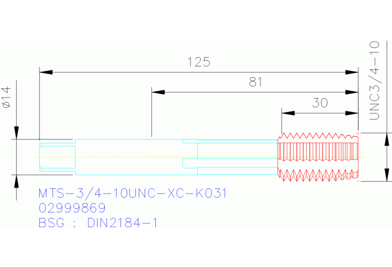 MTS-3/4-10UNC-XC-K031