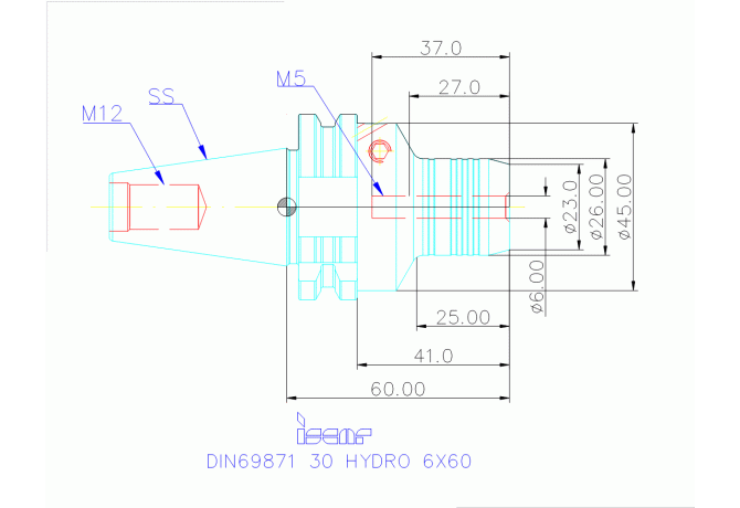 DIN69871 30 HYDRO 6X60