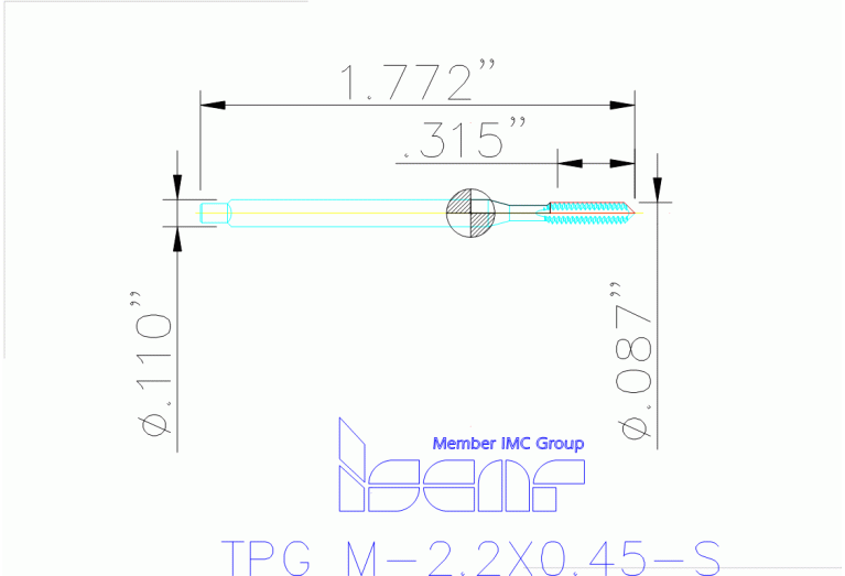 TPG M-2.2X0.45-S HEST