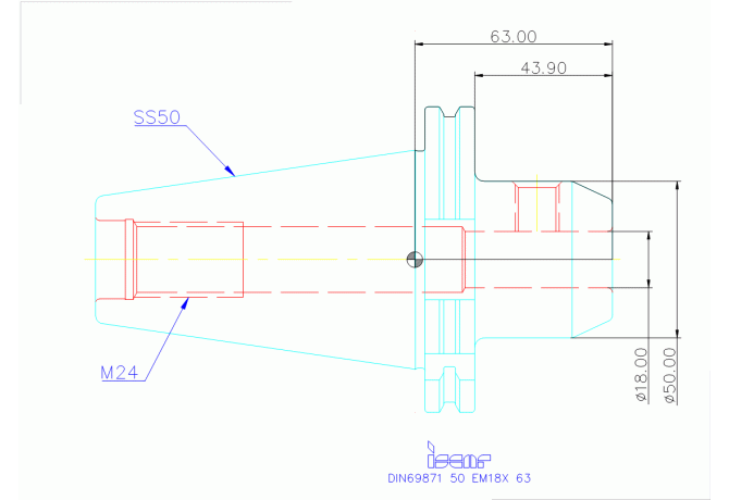 DIN69871 50 EM18X 63