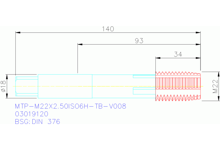MTP-M22X2.50ISO6H-TB-V008
