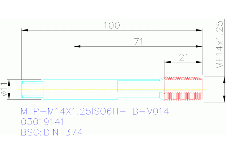 MTP-M14X1.25ISO6H-TB-V014