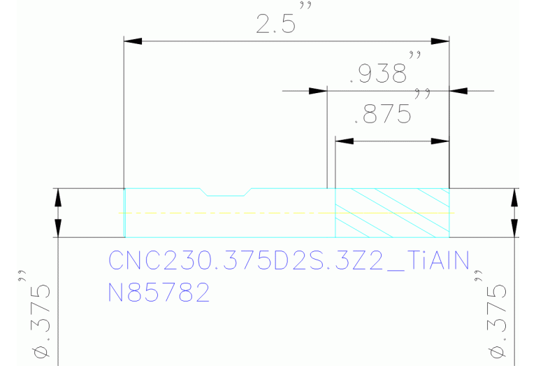 CNC230.375D2S.3Z2 TIALN