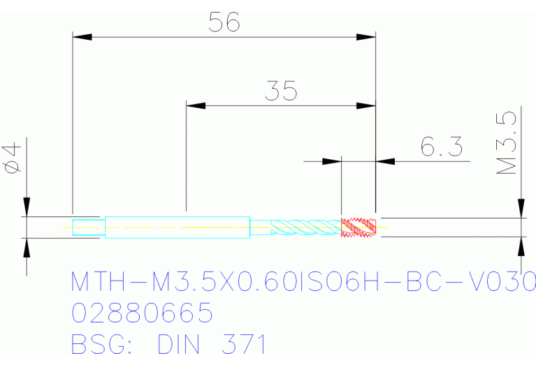 MTH-M3.5X0.60ISO6H-BC-V030
