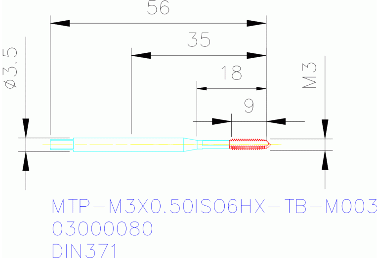 MTP-M3X0.50ISO6H-TB-M003