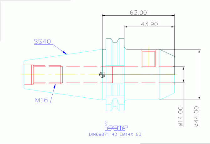 DIN69871 40 EM14X 63