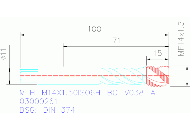 MTH-M14X1.50ISO6H-BC-V038-A