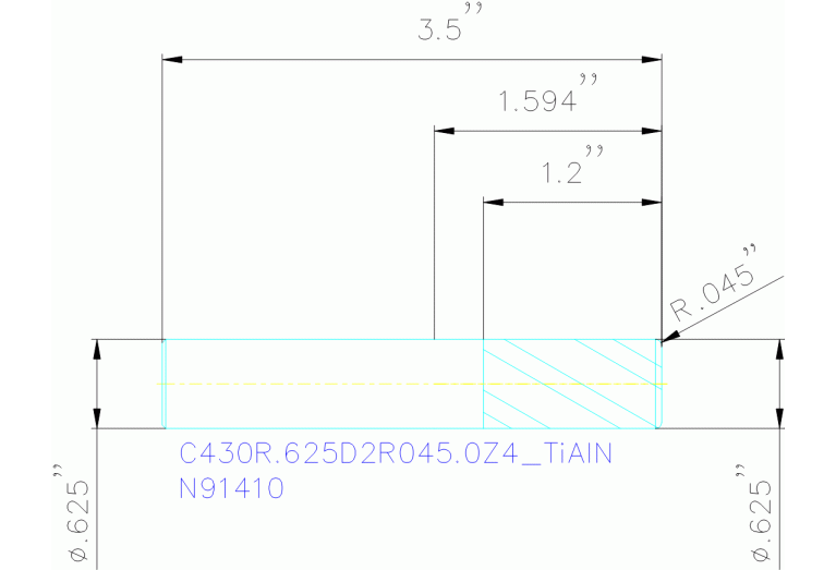 C430R.625D2R045.0Z4 TIALN