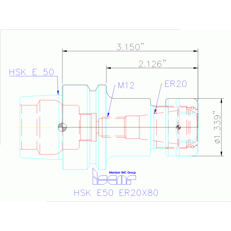 HSK E50 ER20X80