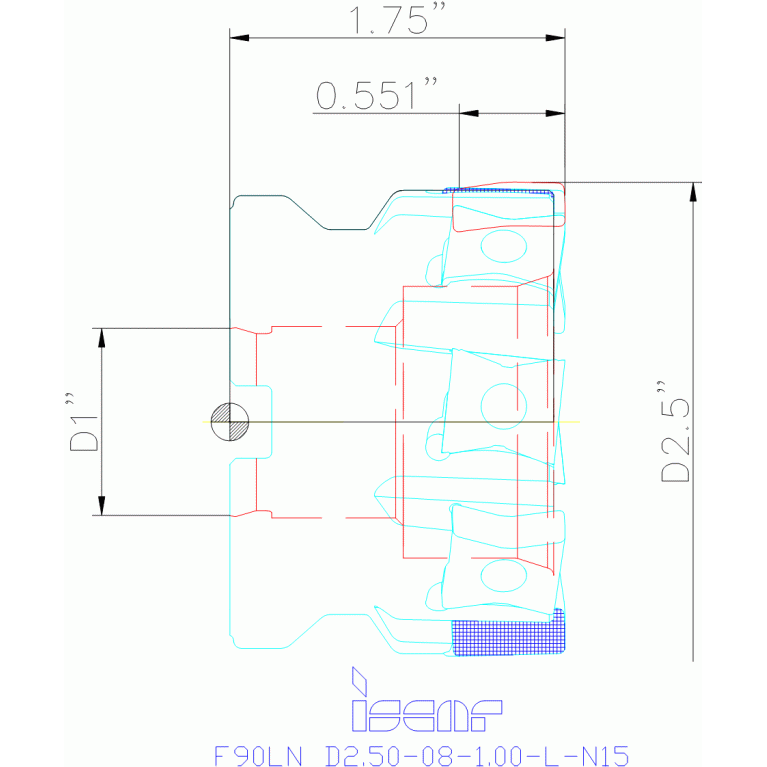 F90LN D2.50-08-1.00-L-N15