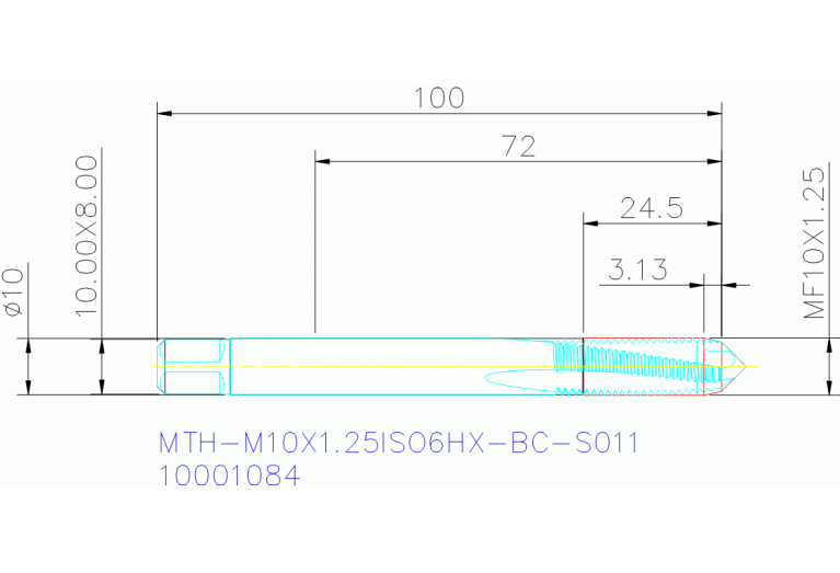 MTH-M10X1.25ISO6HX-BC-S011