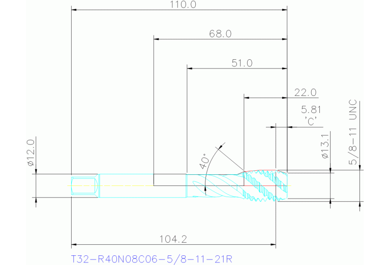 T32-R40N08C06-5/8-11-21R