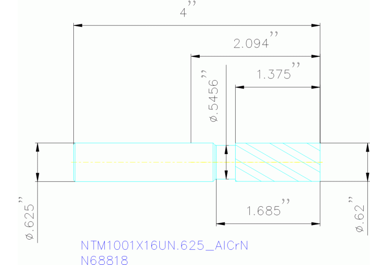 NTM1001X16UN.625 ALCRN