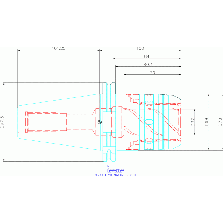 DIN69871 50 MAXIN 32X100
