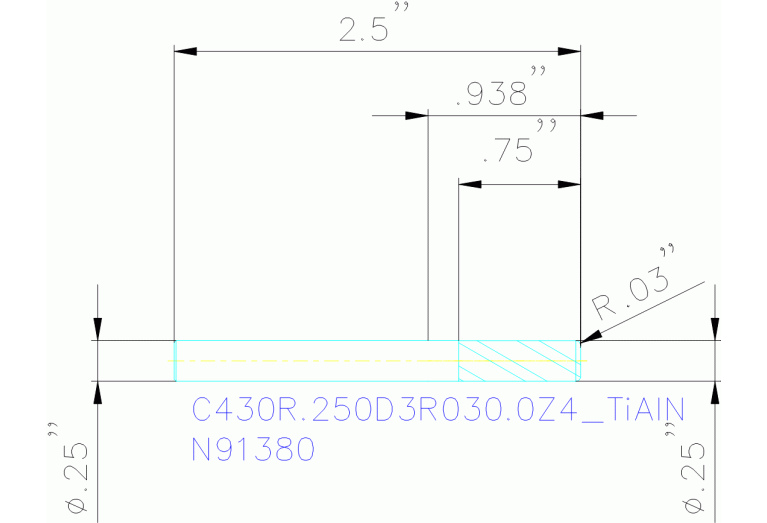 C430R.250D3R030.0Z4 TIALN