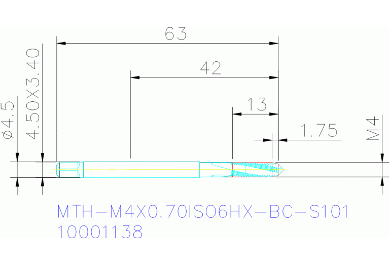 MTH-M4X0.70ISO6HX-BC-S101