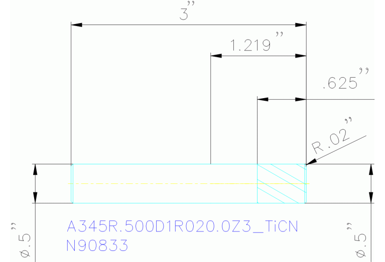 A345R.500D1R020.0Z3 TICN