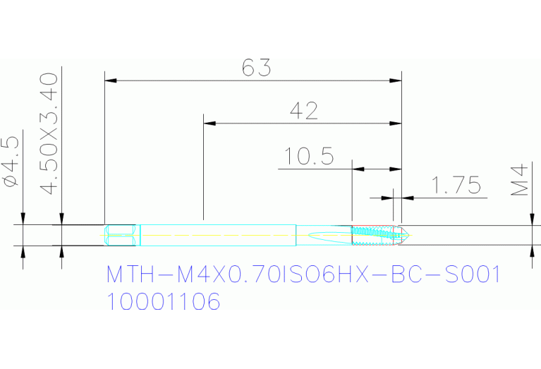 MTH-M4X0.70ISO6HX-BC-S001
