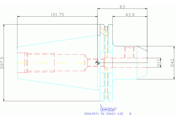 DIN69871 50 EM12X 63E B