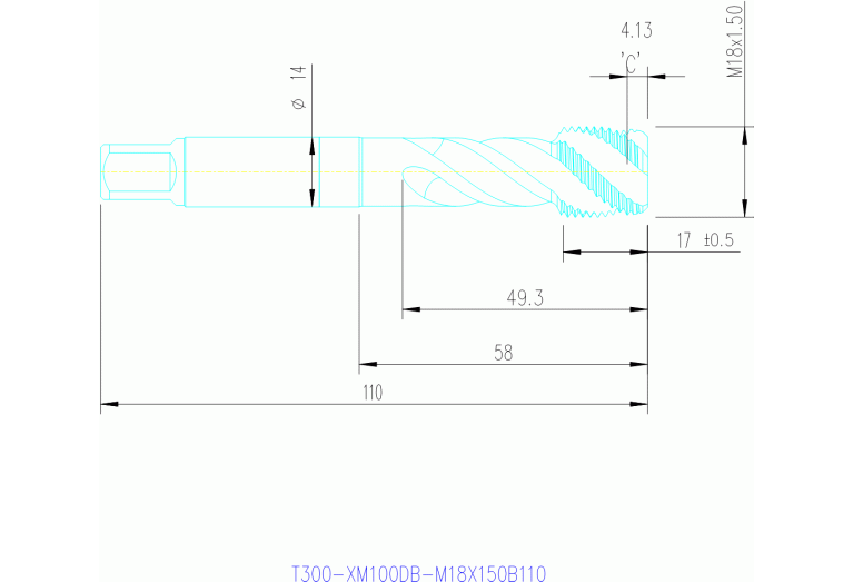 T300-XM100DB-M18X150B110