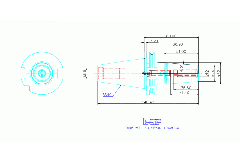 DIN69871 40 SRKIN 10X80CX