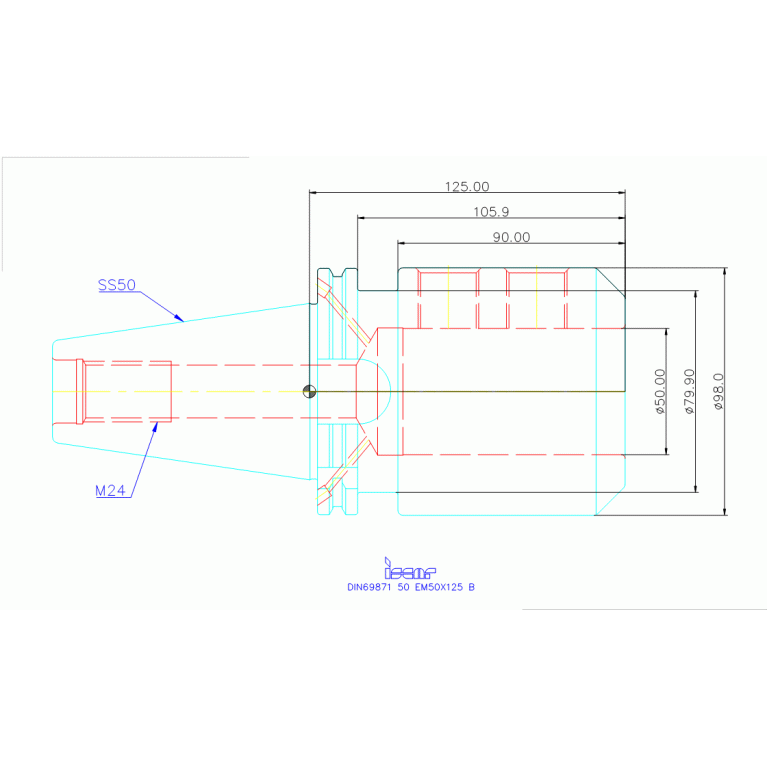 DIN69871 50 EM50X125 B
