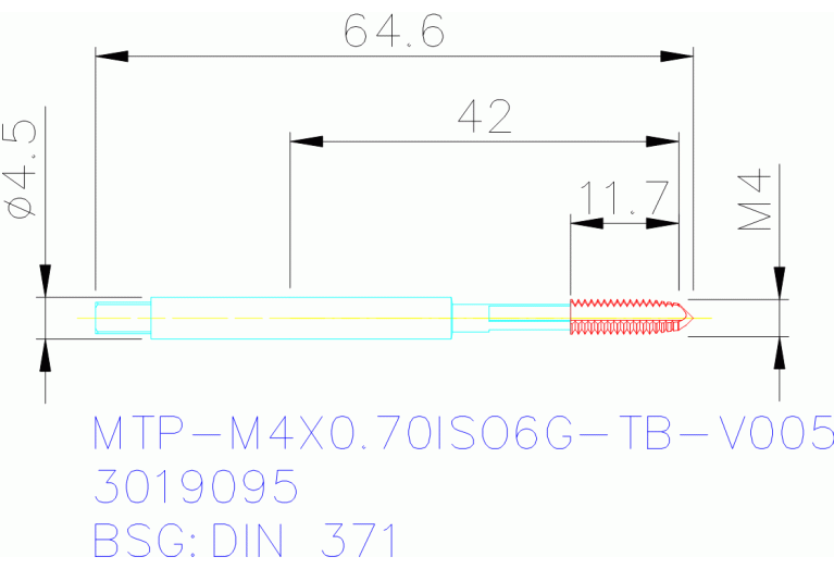 MTP-M4X0.70ISO6G-TB-V005